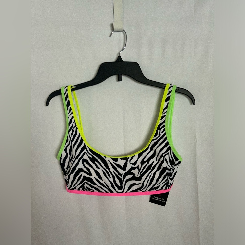 No Boundaries - Neon Trim Swim Top